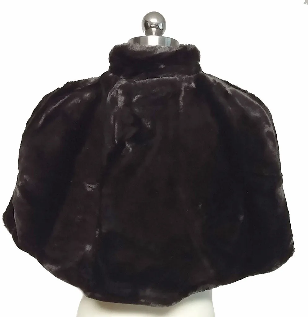 *LUXURIOUSLY SOFT & PLUSH FAUX FUR CAPE / CAPELET / JACKET FOR OVER EVENING GOWNS, COCKTAIL DRESSES & PALAZZO PANTS OUTFITS