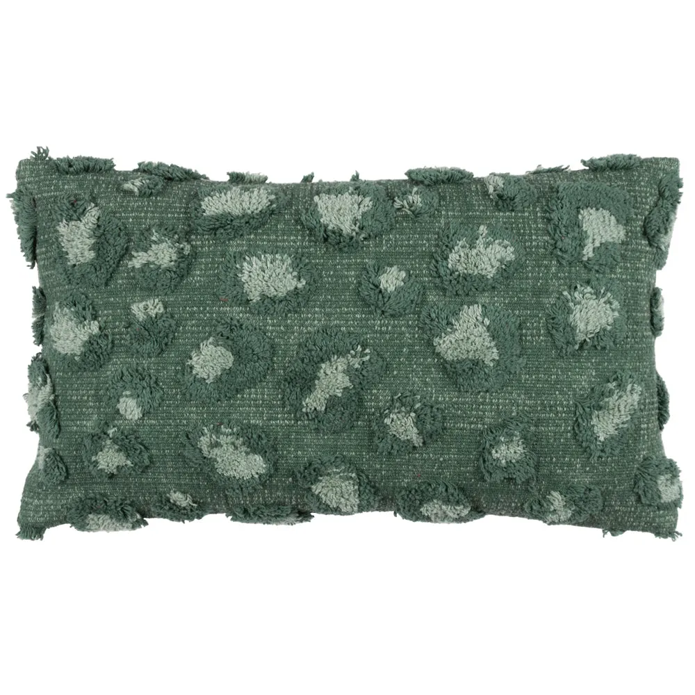 Maeve Tufted Leopard Print Cushion Eucalyptus