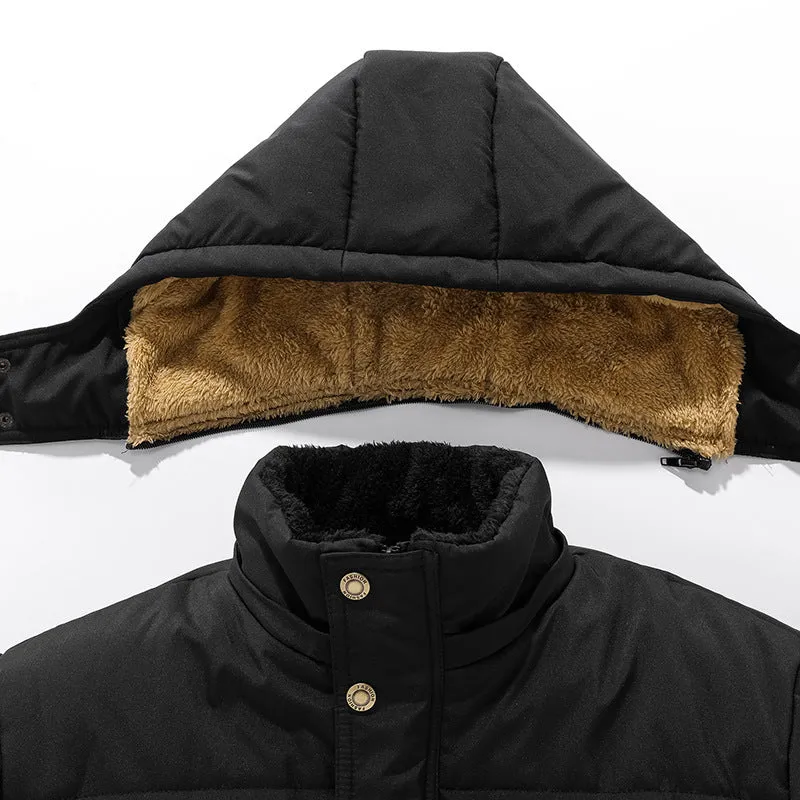 Mens Coat Winter Jacket Long with Fur Lining and Hood | Perfect for Winter