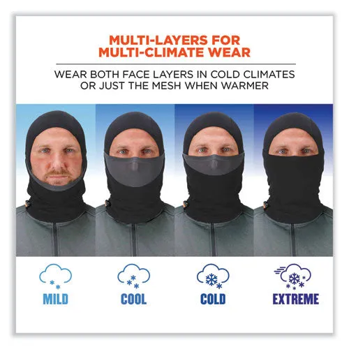 N-ferno 6844 Dual-layer Balaclava Face Mask, Nylon; Spandex, One Size Fits Most, Black, Ships In 1-3 Business Days