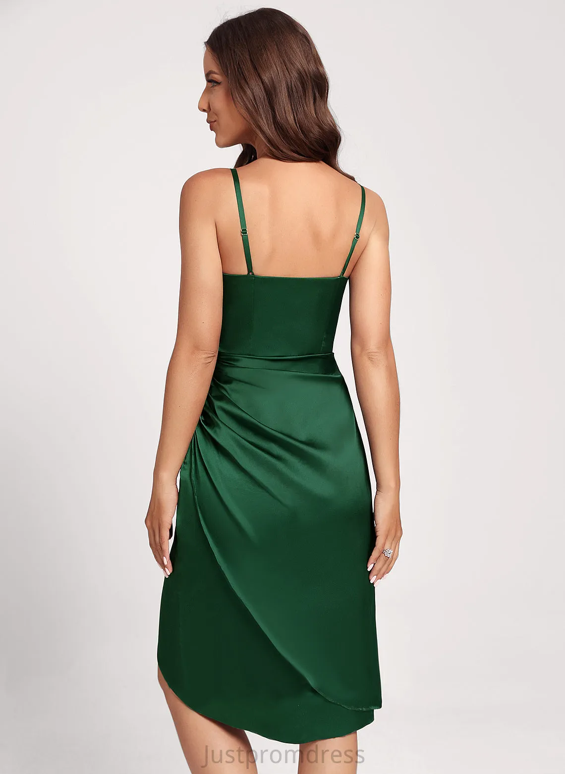 Neck Dress Club Dresses Kendall Stretch Satin Bodycon Asymmetrical Cocktail Cowl