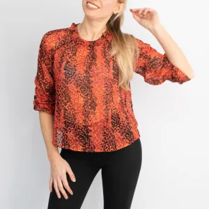 Next Red Leopard Print Lightweight 3/4 Sleeve Tops