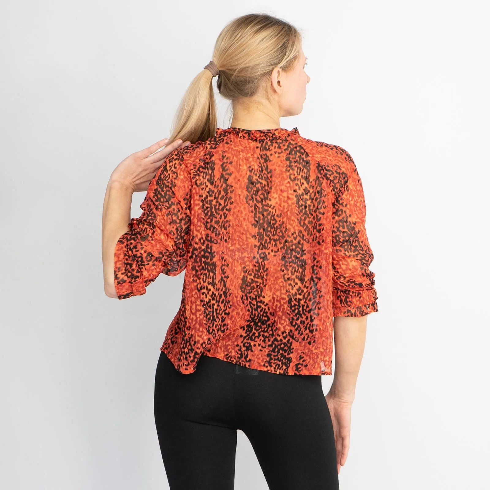 Next Red Leopard Print Lightweight 3/4 Sleeve Tops