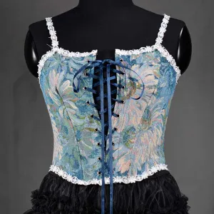 Renaissance Style Corset with Adjustable Lace-up Bustier Camis Top