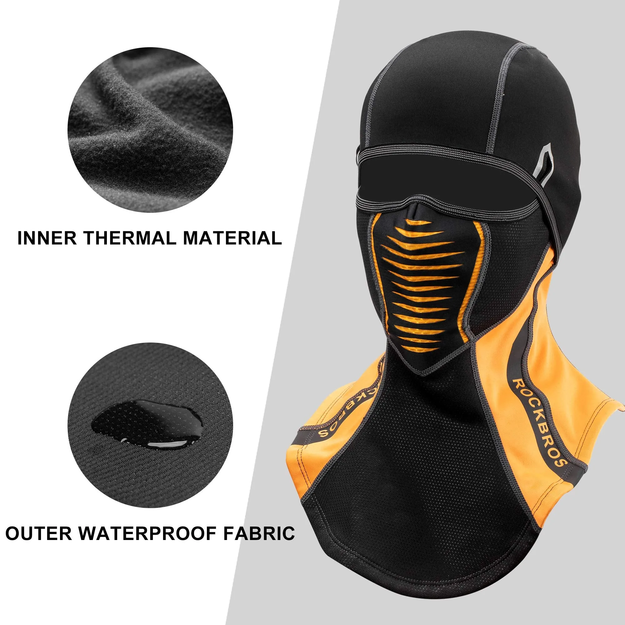 ROCKBROS Ski Mask Winter Balaclava Windproof Fleece Thermal Neck Gaiter