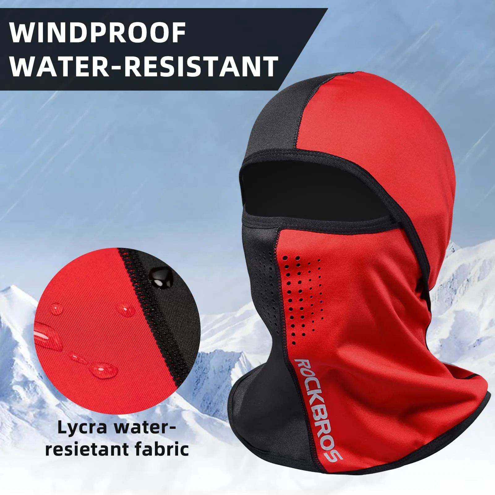 ROCKBROS Thermal Fleece Balaclava with Airholes, Windproof Helmet