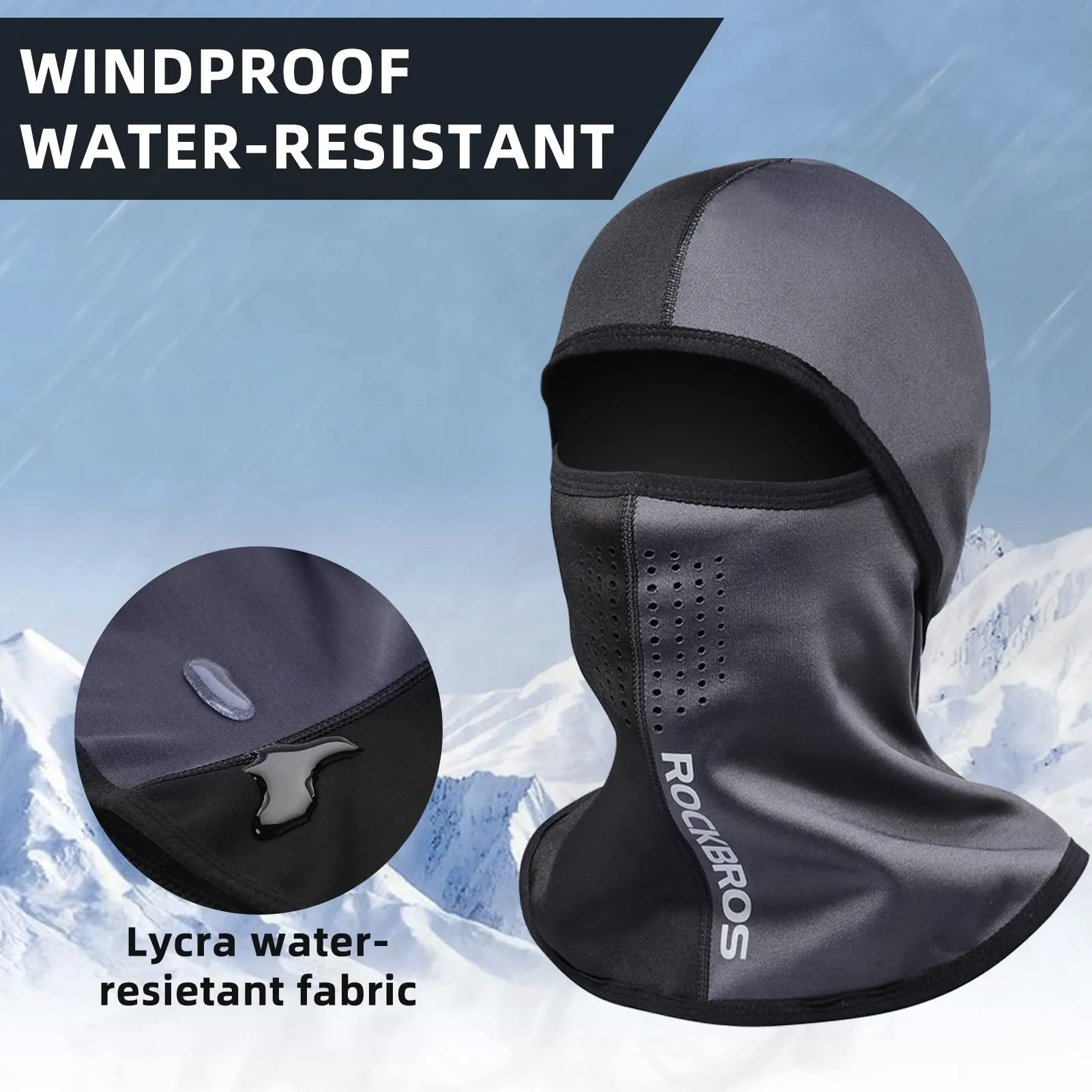 ROCKBROS Thermal Fleece Balaclava with Airholes, Windproof Helmet