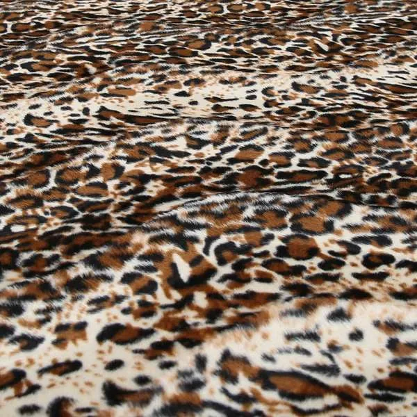 Soft Fur Skin Leopard Pattern Animal Fabrics