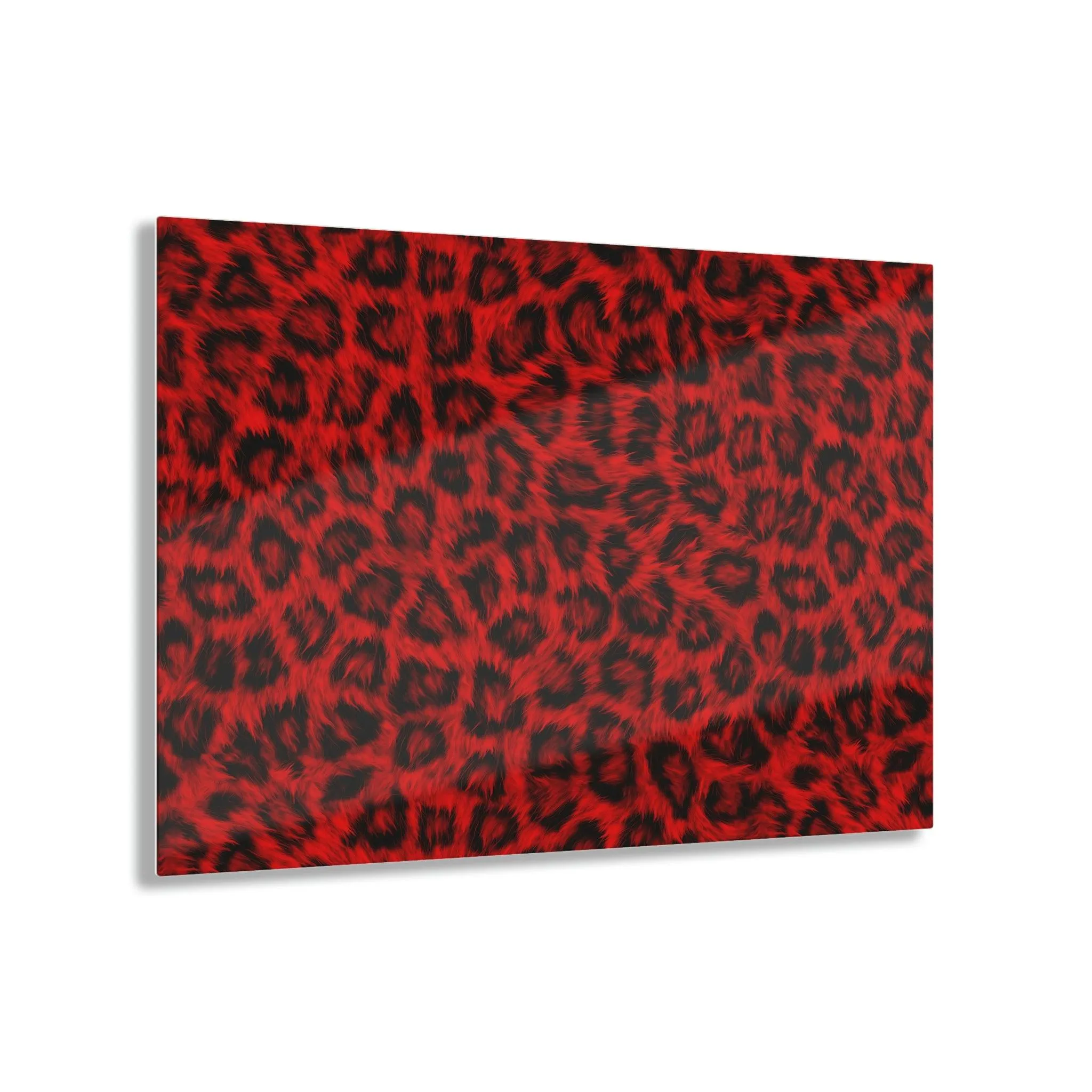 Super Realistic Red Leopard Fur Acrylic Print