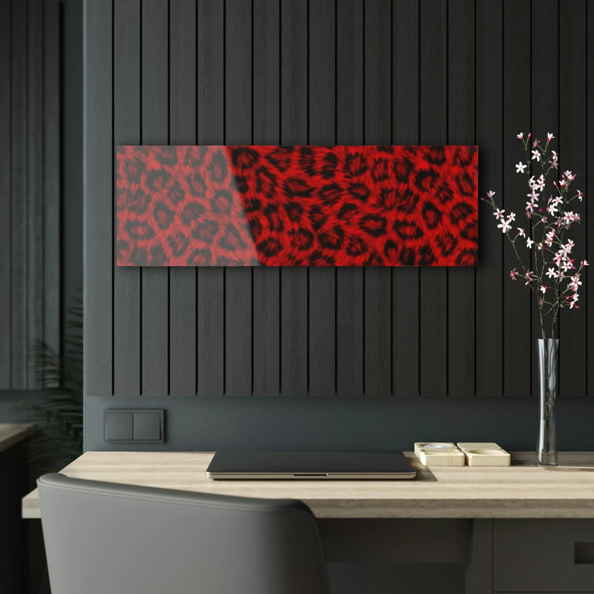 Super Realistic Red Leopard Fur Acrylic Print