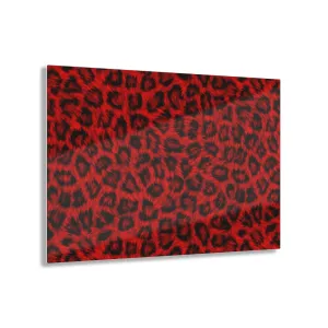 Super Realistic Red Leopard Fur Acrylic Print