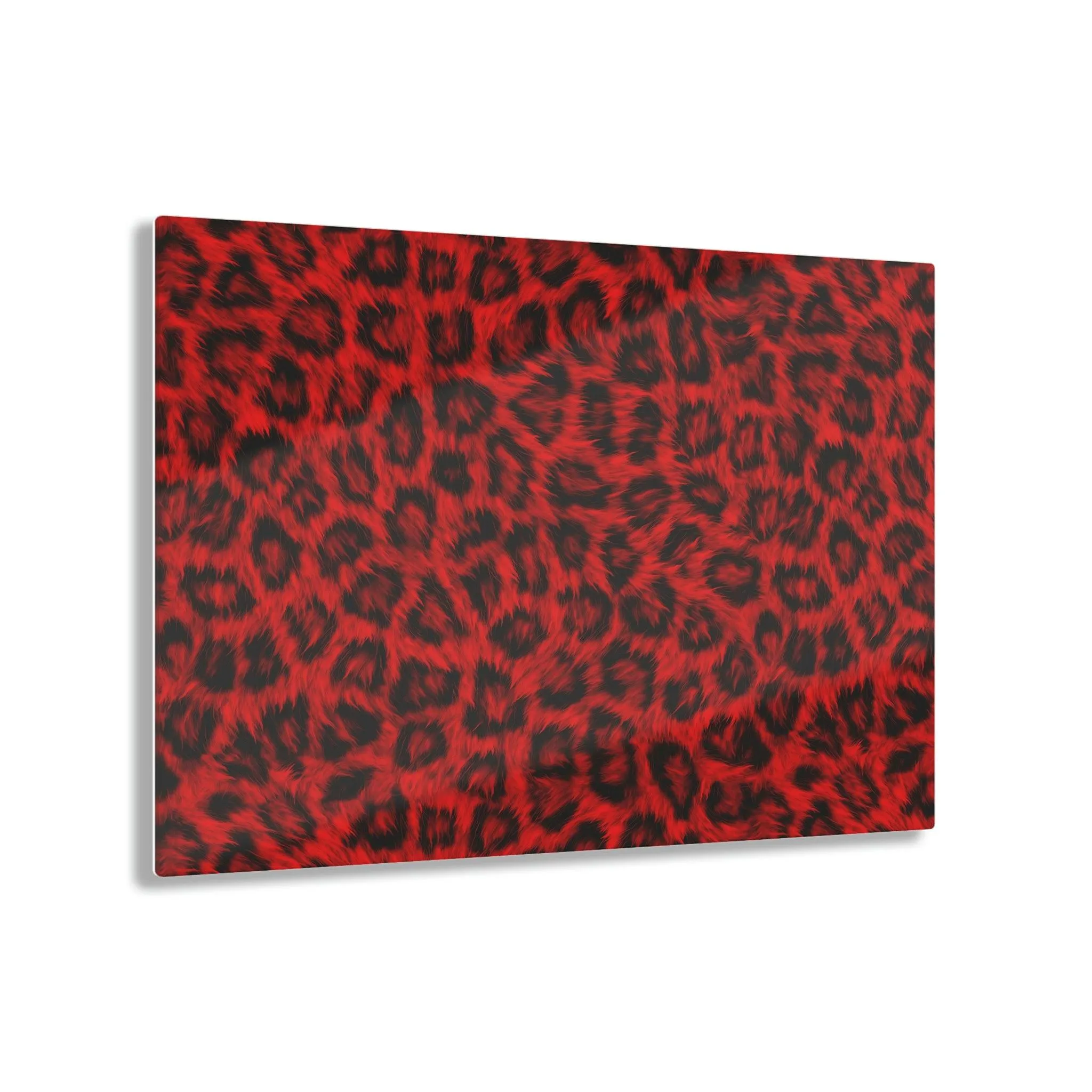 Super Realistic Red Leopard Fur Acrylic Print