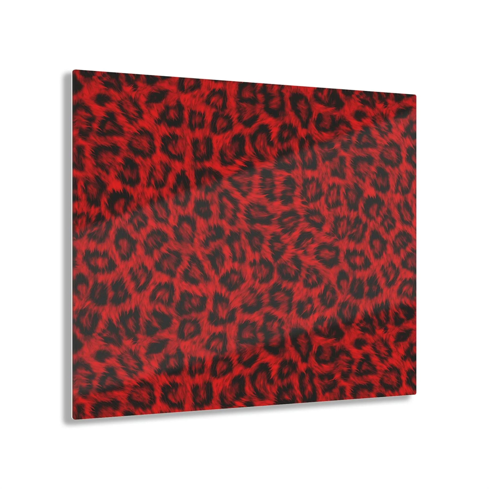 Super Realistic Red Leopard Fur Acrylic Print