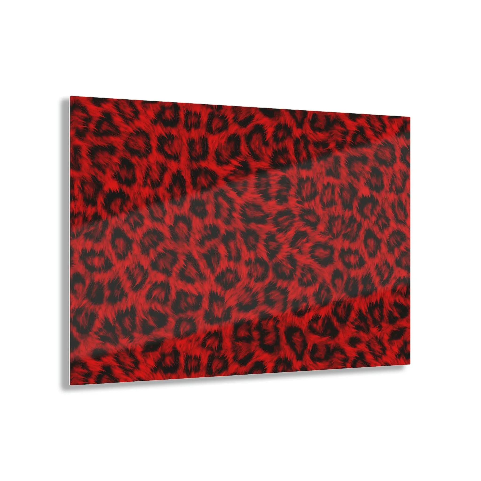 Super Realistic Red Leopard Fur Acrylic Print