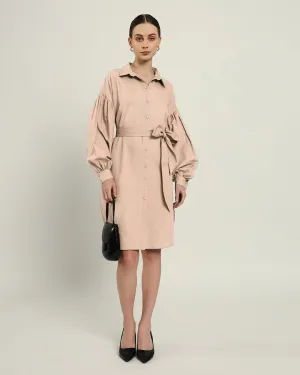 The Derby Daisy Bisque Linen Dress