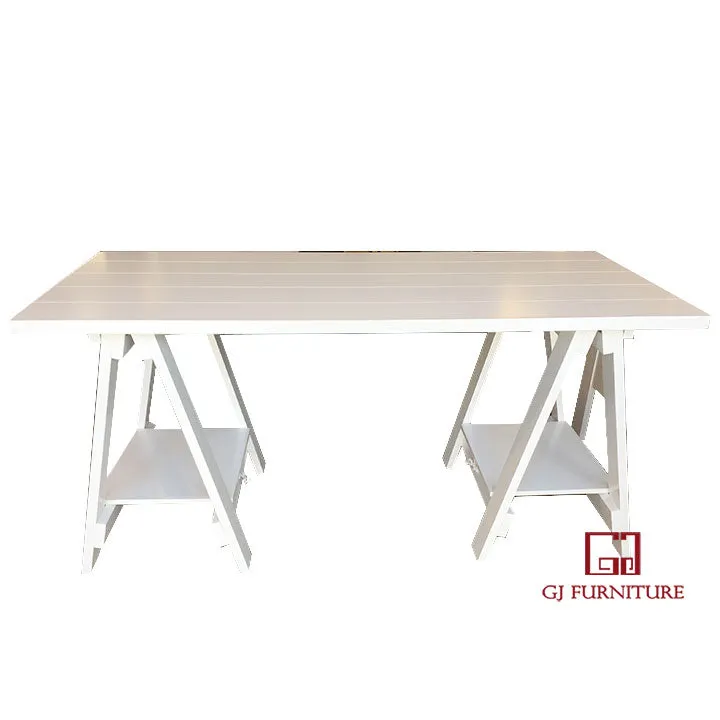 Trestle Desk White Desk [White]