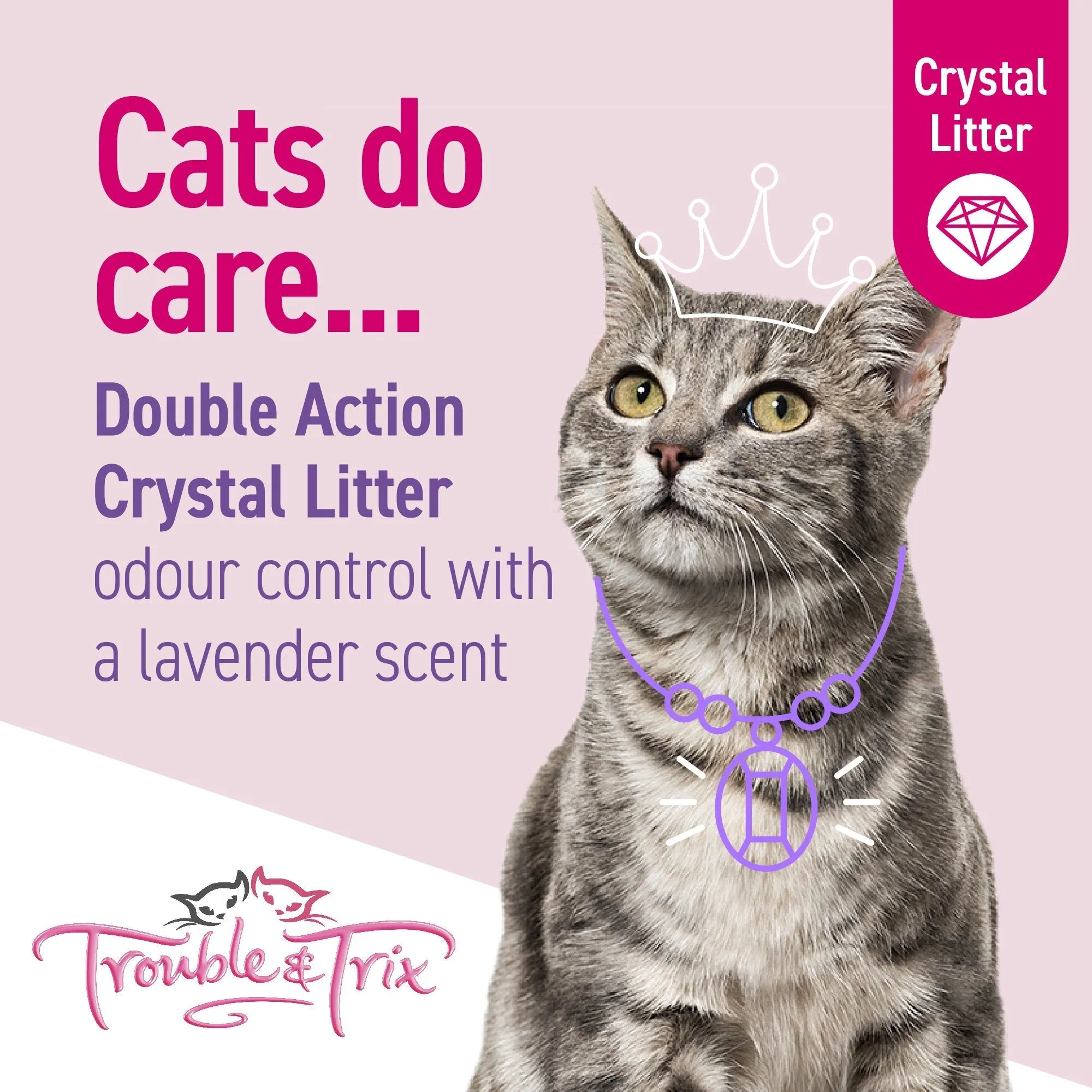 Trouble and Trix Odour Neutralising Lavender Crystal Cat Litter 7L/2.7kg