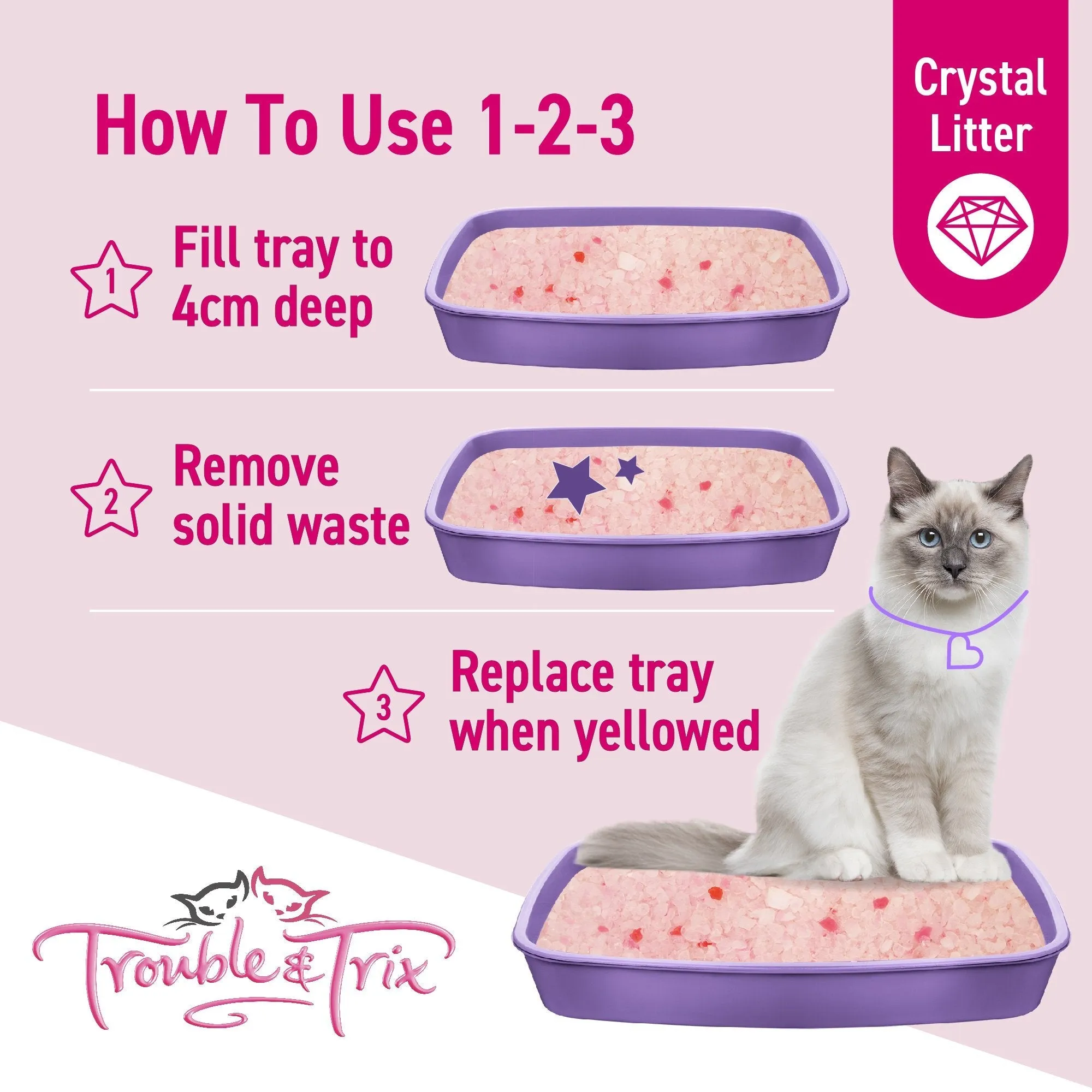 Trouble and Trix Odour Neutralising Lavender Crystal Cat Litter 7L/2.7kg