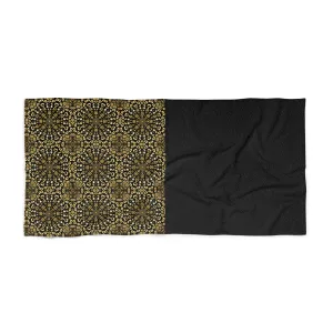 Vampire Art Black Leopard vs Psychedelic Golden Leopard Double Bonus Beach Towel