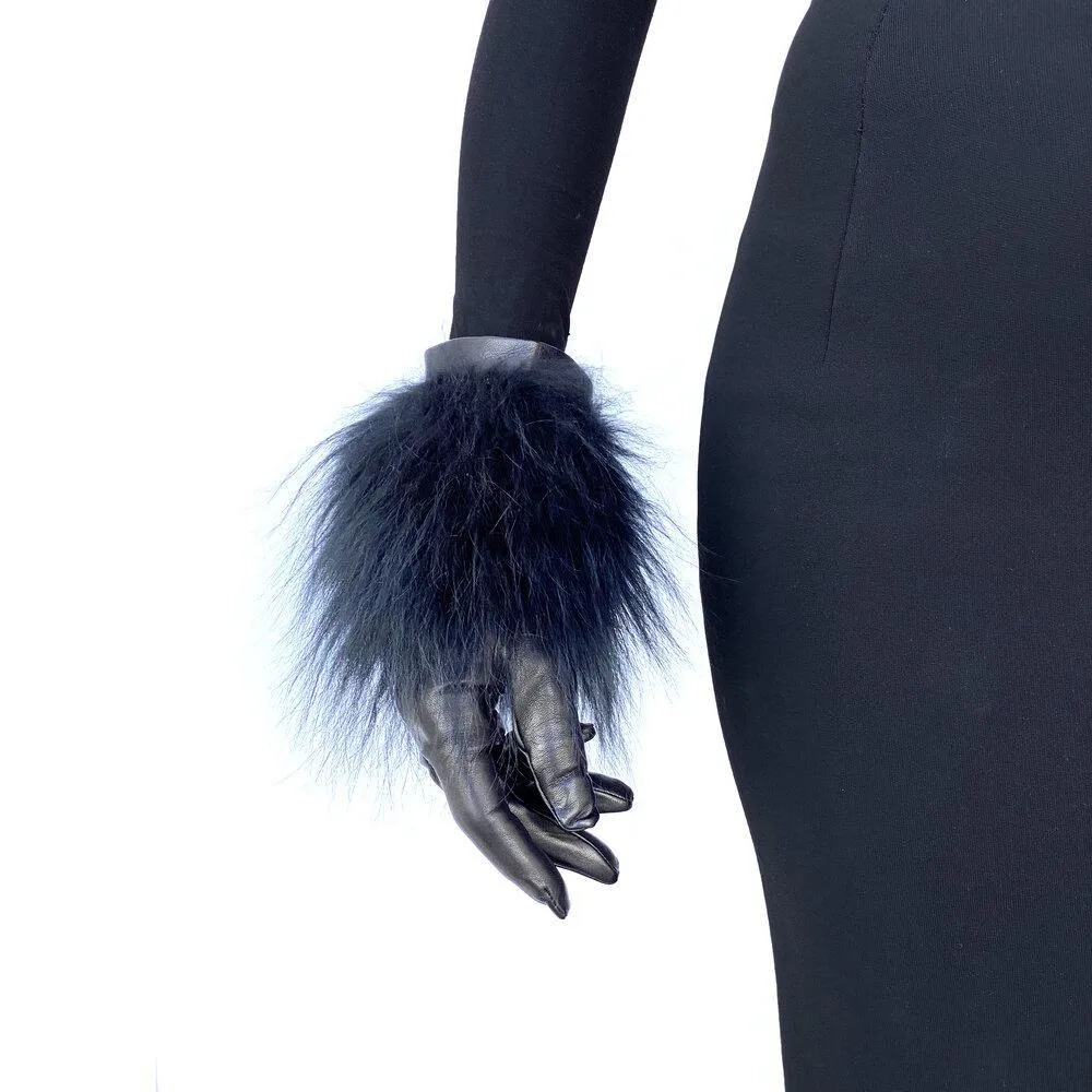 Veronique Mongolian - Women's Sheared Fur Cuff Leather Gloves