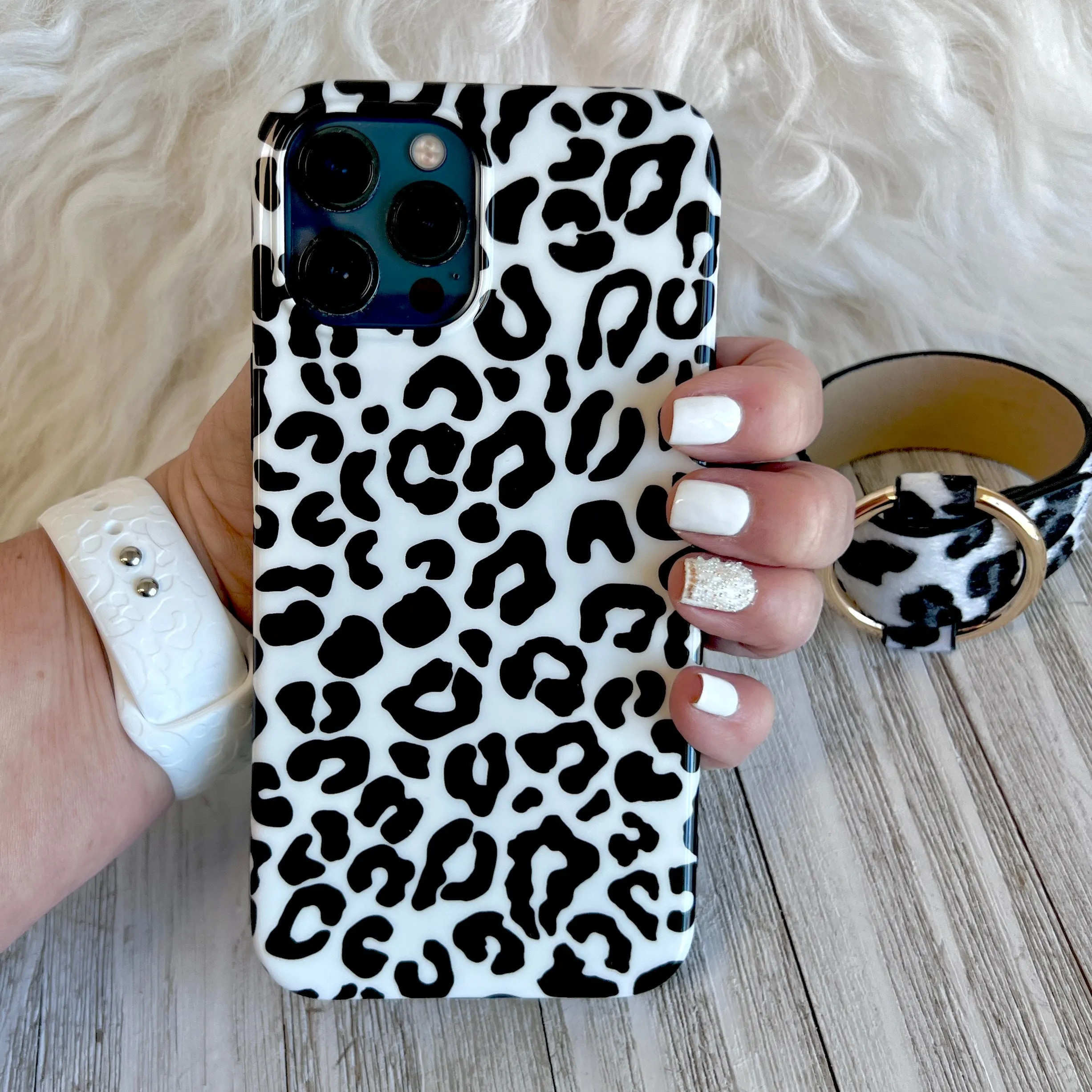 White Leopard Phone Case For iPhone