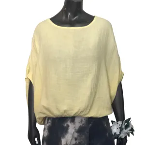 Wide Body Gauze Top - Mellon Yellow