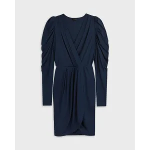 Women Wmd-Elvasi-Wrap Front Jersey Dress - Dk-Navy