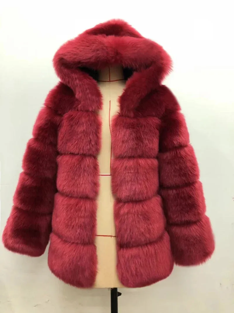 Women's Cozy Luxury Faux Fur Hooded Jacket