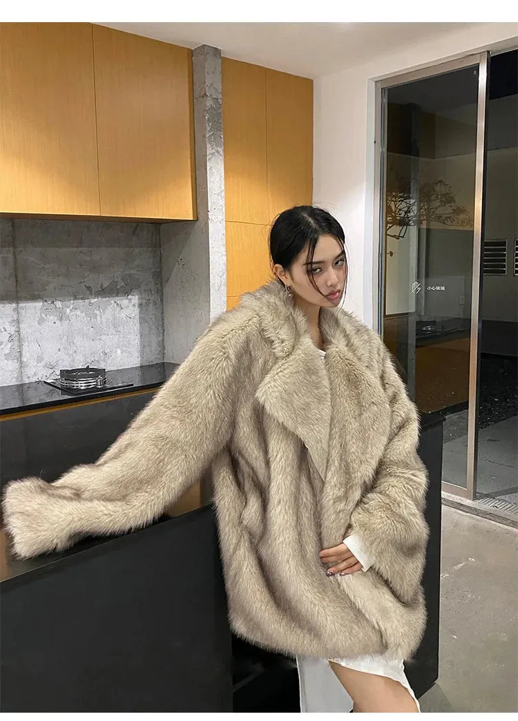 Women's Cozy Oversized Faux Fur Coat | Elegant Outerwear