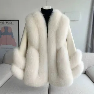 Women's Fox Fur Leather Coat