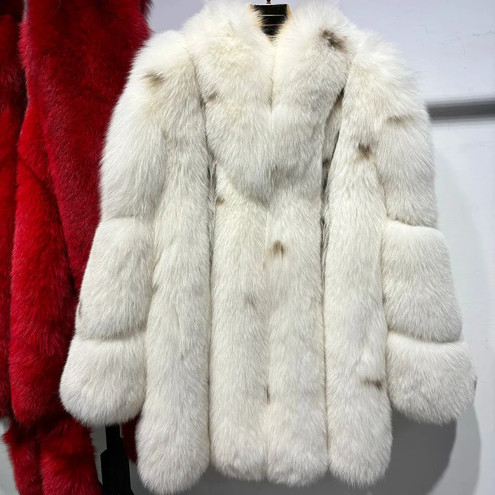 Women's Mid-Length Fox Fur Coat