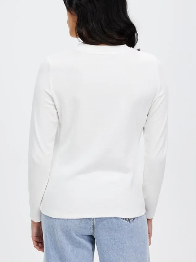 Women's White Rayon Crewneck Top | Healer Top-White