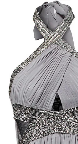 Wrap Front Dress Silver